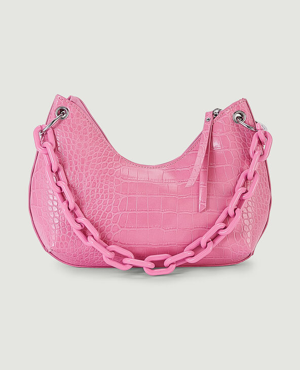 Sac baguette effet croco rose - Pimkie