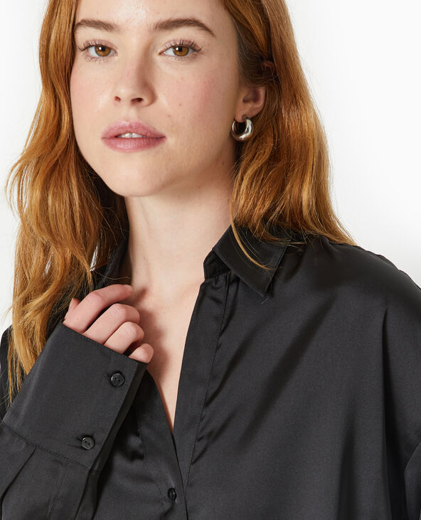 Chemise en satin noir - Pimkie