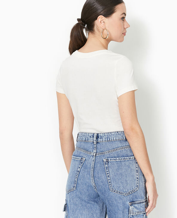 T-shirt manches courtes avec print écru - Pimkie