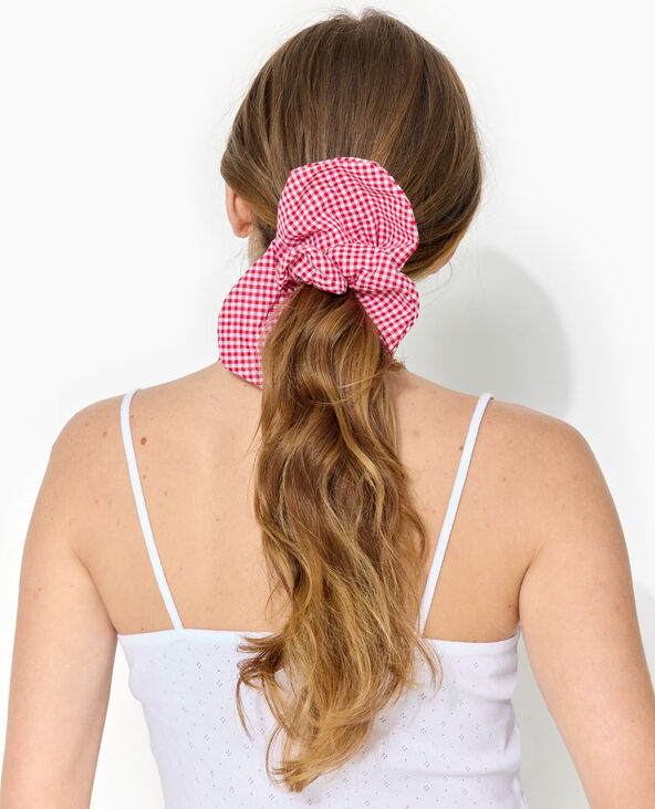 Maxi chouchou vichy en forme de cœur rouge - Pimkie