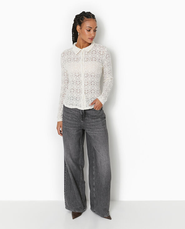 Chemise en dentelle blanc - Pimkie