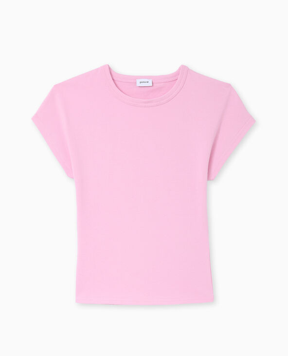 T-shirt ajusté manches raccourcies rose - Pimkie