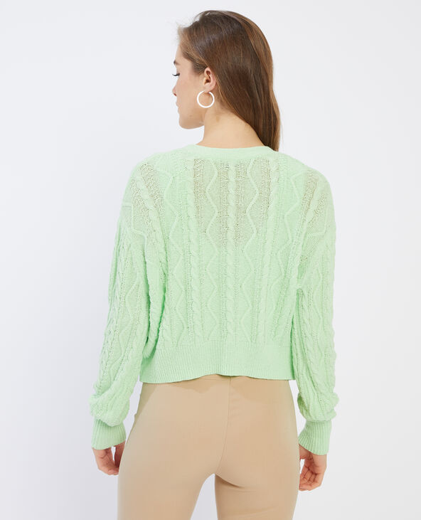 Gilet torsadé vert anis - Pimkie