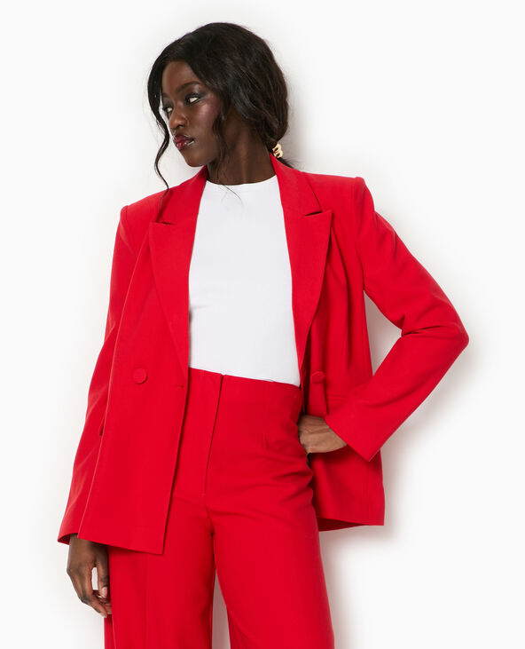 Veste tailleur avec double boutonnage rouge - Pimkie