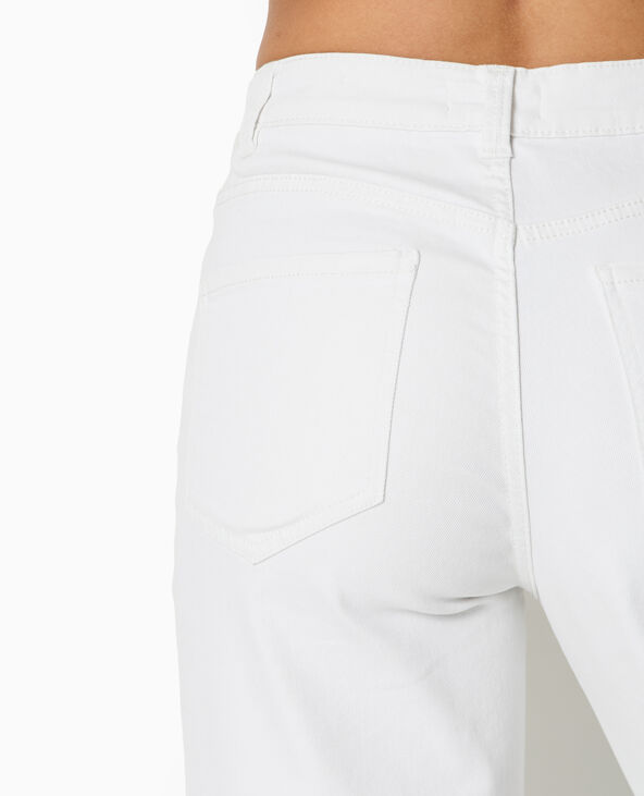 Jean wide taille haute bas coupés blanc - Pimkie