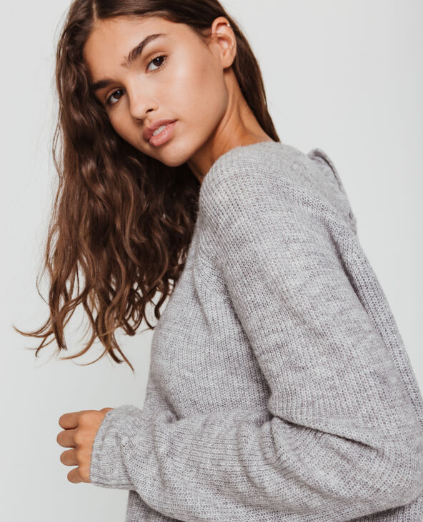 Pull à nœud gris chiné - Pimkie