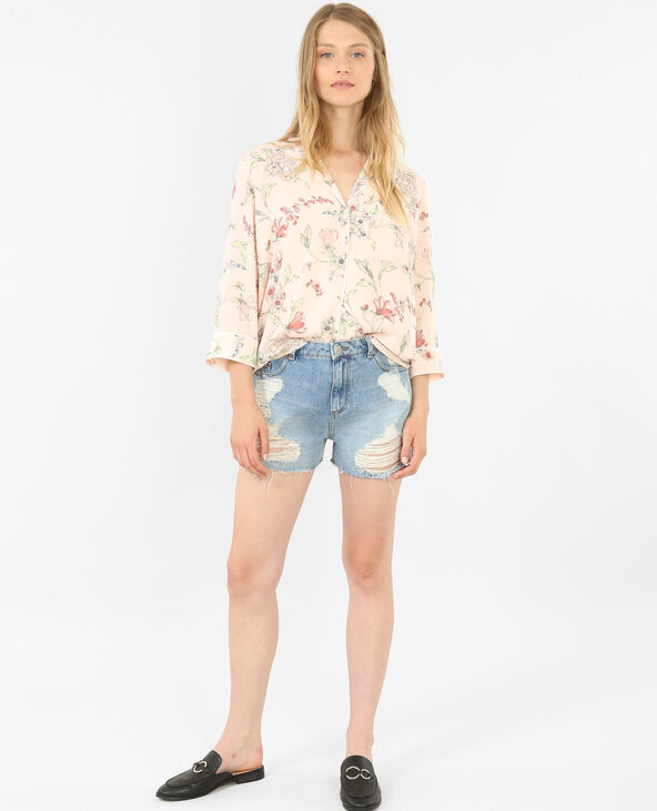 Chemise style pyjama fleurie rose clair - Pimkie