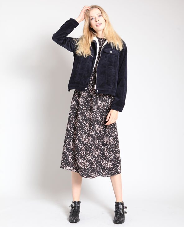 Robe longue à fleurs noir - Pimkie