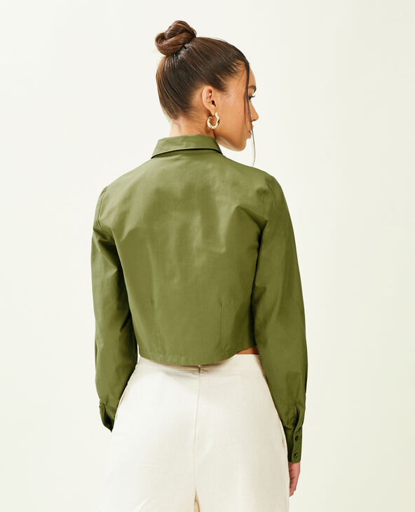 Chemise courte vert olive - Pimkie
