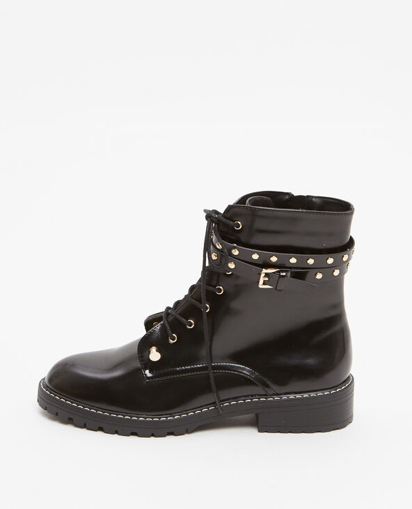 Boots rangers à brides noir - Pimkie