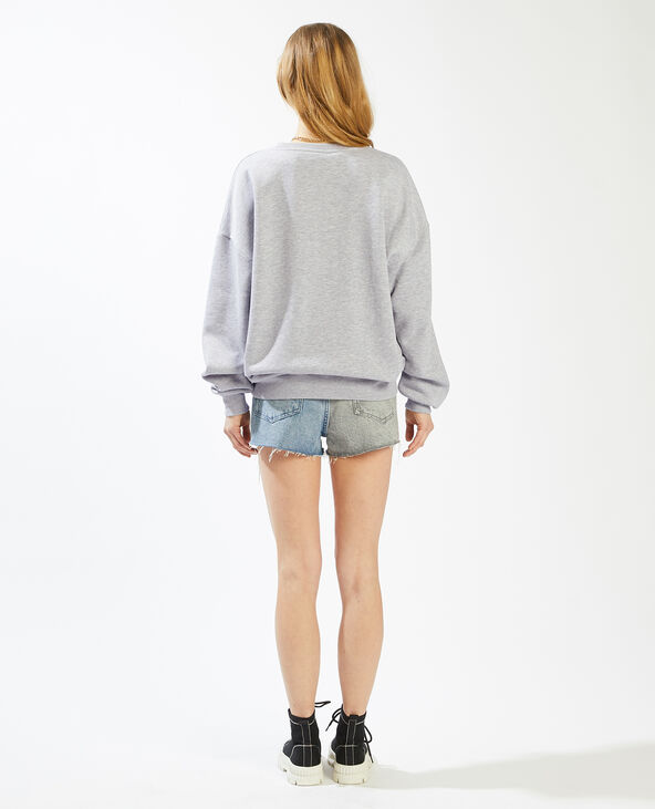 Sweat oversize gris chiné - Pimkie