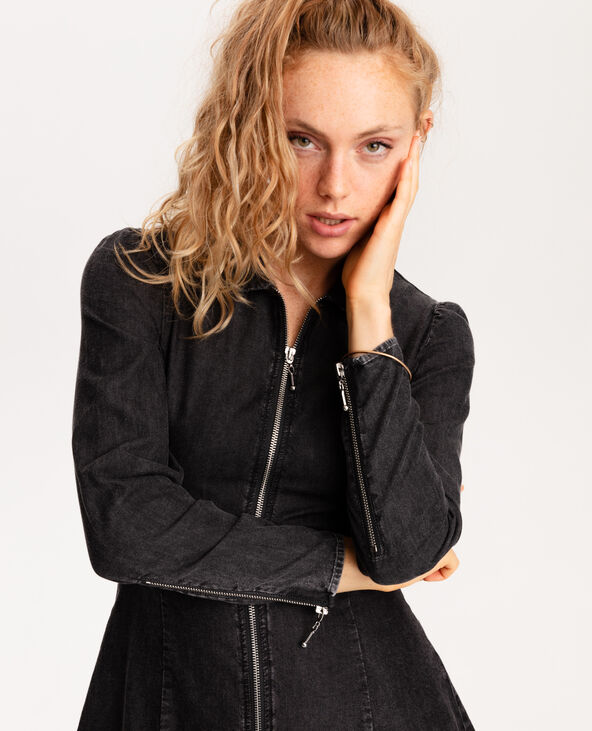 Robe en jean zippée noir - Pimkie