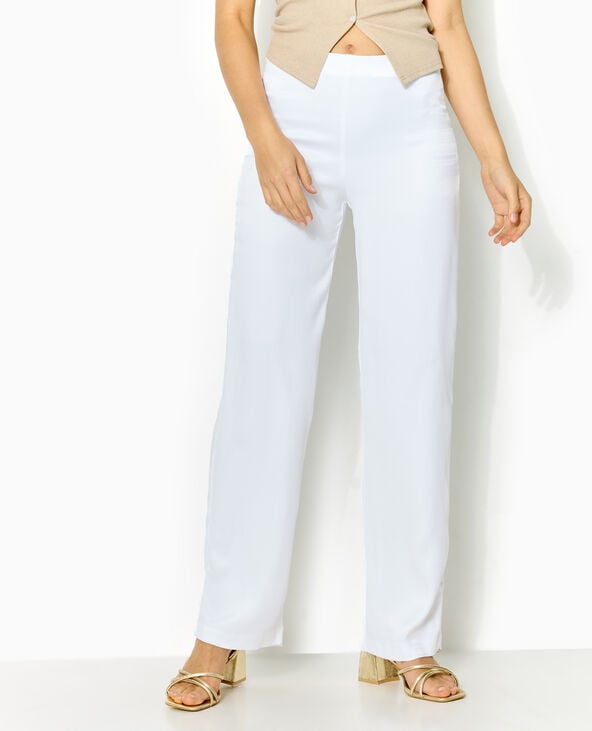 Pantalon droit en satin blanc - Pimkie