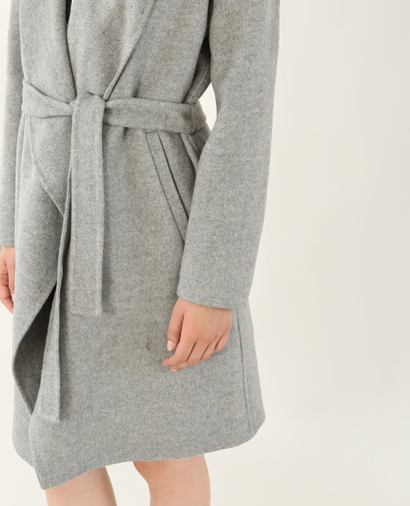 Manteau long gris chiné - Pimkie