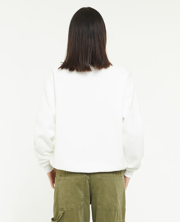 Sweat oversize brodé blanc - Pimkie
