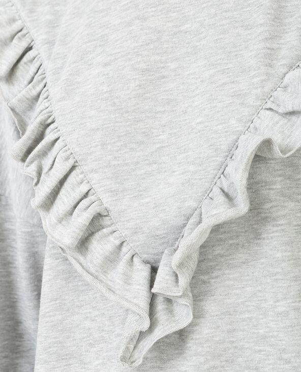 Robe sweat à volants gris chiné - Pimkie