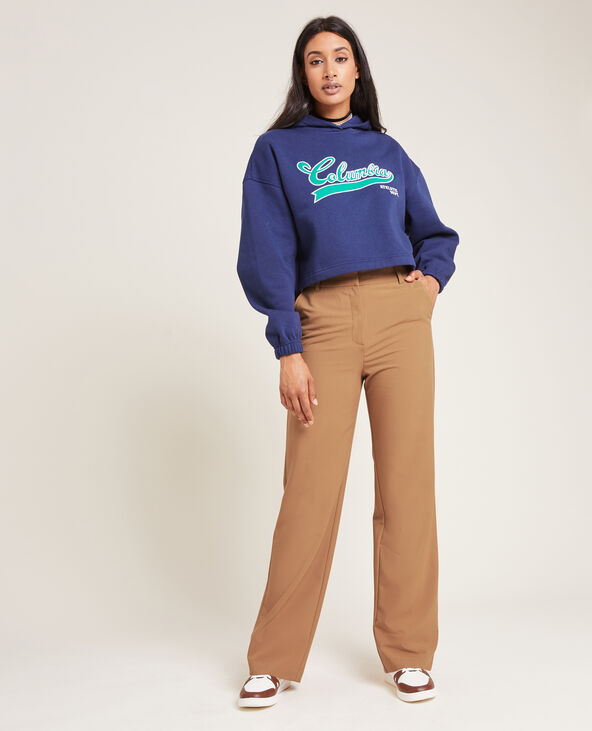 Pantalon large et droit taille haute