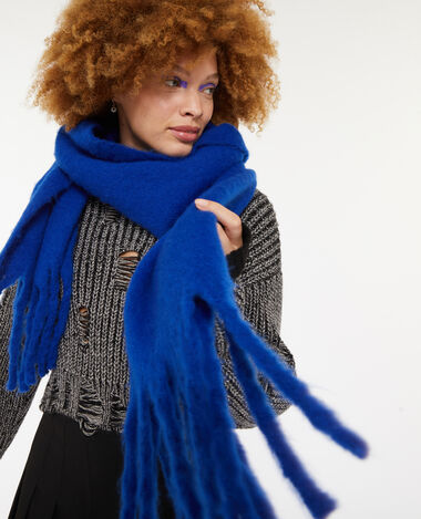 Grande écharpe en maille ultra douce bleu électrique - Pimkie
