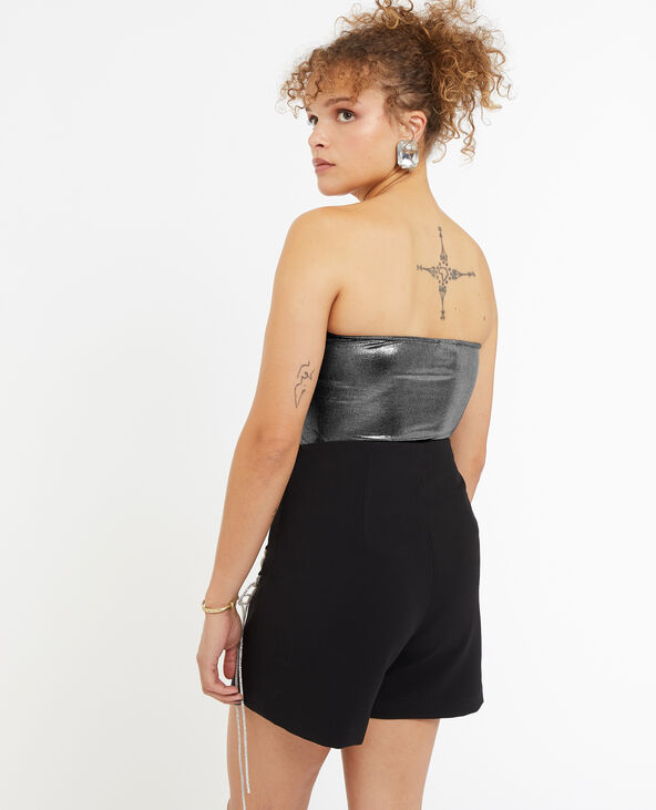 Top bandeau bustier en maille argentée argenté - Pimkie