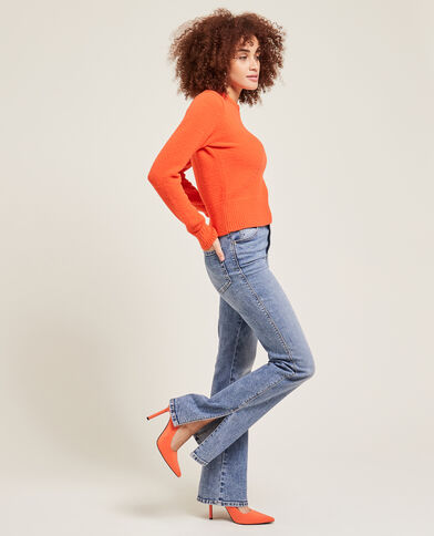 Pull col rond maille mousseuse orange - Pimkie