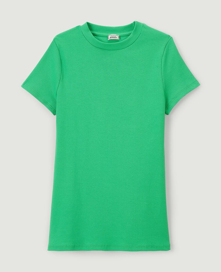 T-shirt en maille côtelée vert - Pimkie