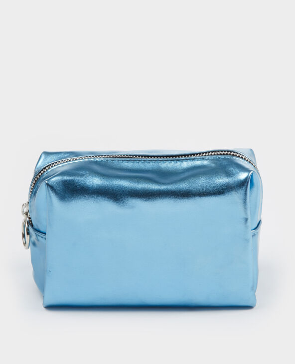 Trousse de maquillage métallisée bleu - Pimkie