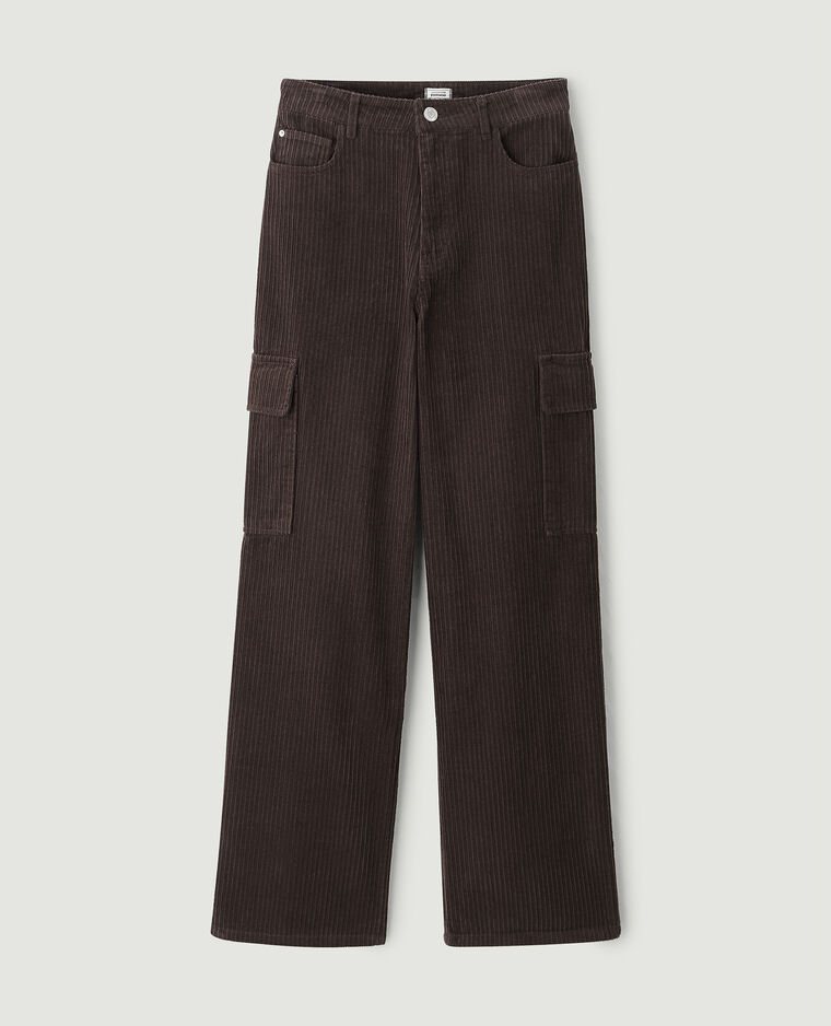 Pantalon cargo en velours marron - Pimkie