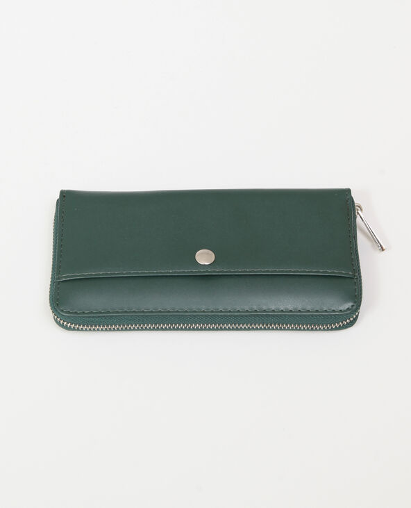 Portefeuille en simili cuir vert foncé - Pimkie