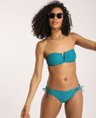 Bas de bikini texturé bleu foncé - Pimkie