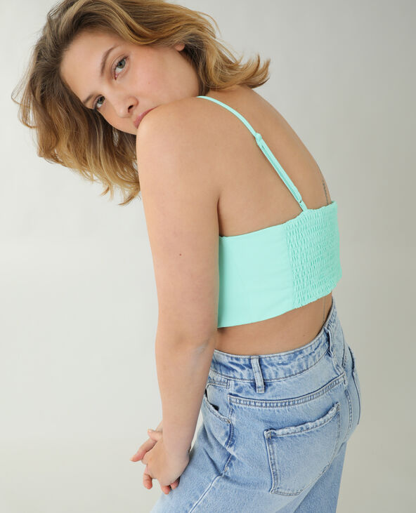 Brassière effet soie bleu turquoise - Pimkie
