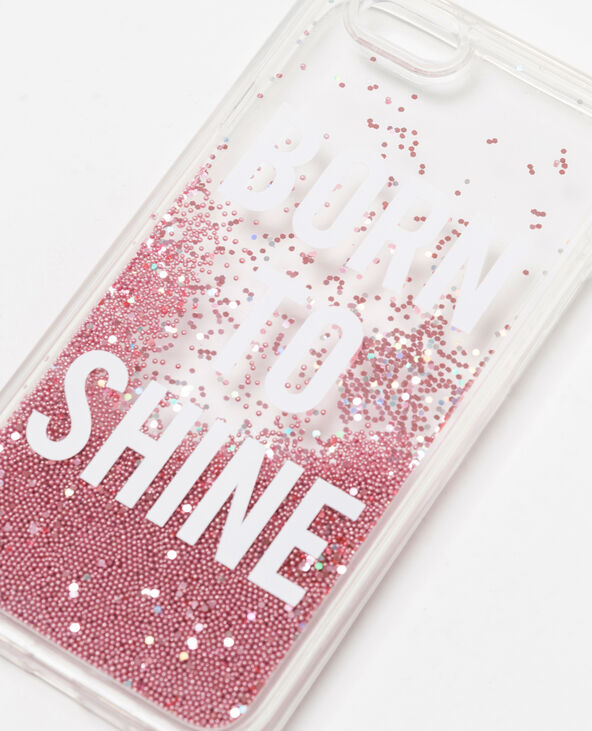 Coque à paillettes compatible iPhone 6/6S rose - Pimkie