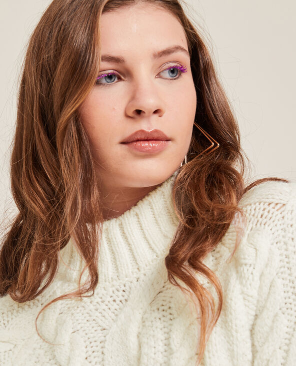 Pull col montant maille torsadée écru - Pimkie