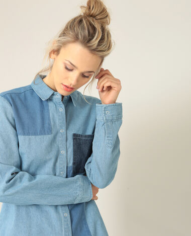 Chemise en jean bleu - Pimkie