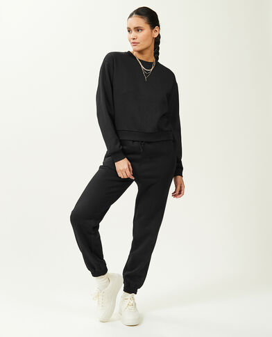 Sweat court col rond noir - Pimkie