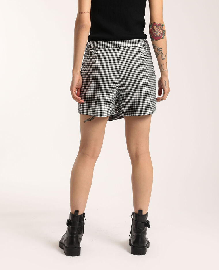 Jupe short à carreaux noir - Pimkie