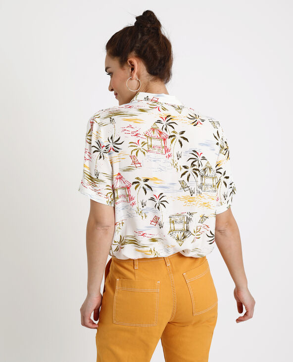 Chemise à imprimé hawaiien blanc - Pimkie
