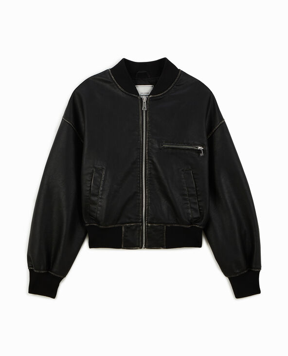 Bomber en simili noir - Pimkie