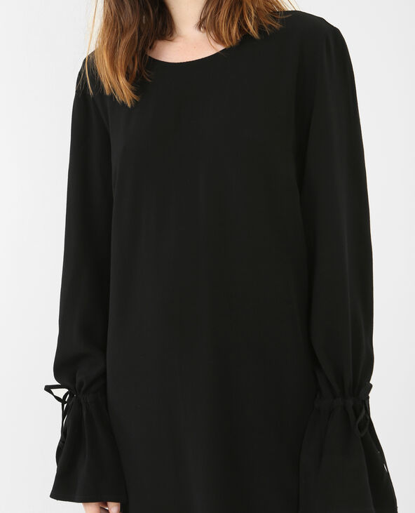 Robe manches volant noir - Pimkie