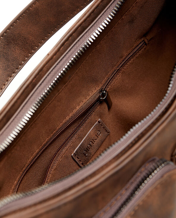 Sac multipoche effet cuir usé marron - Pimkie