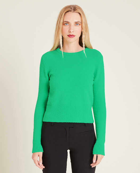 Pull maille fluffy vert - Pimkie