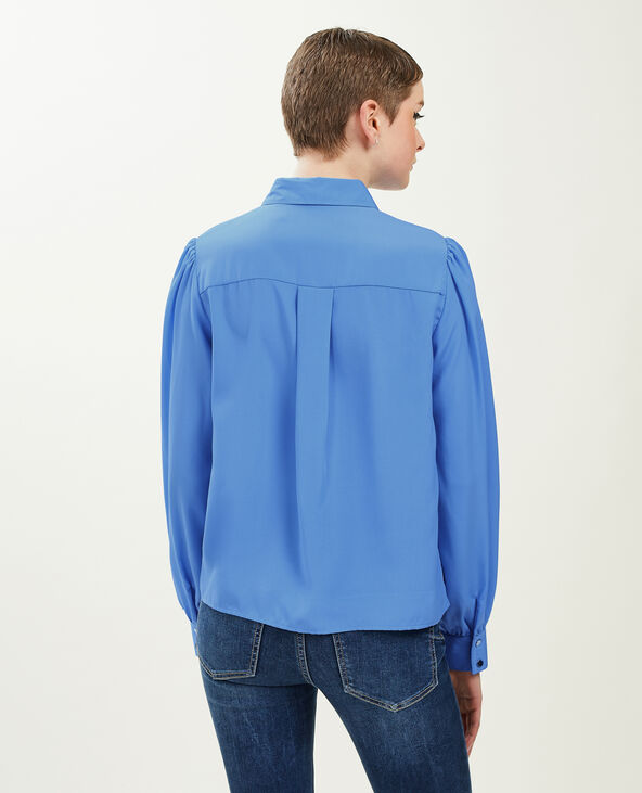 Chemise fluide avec boutons métal bleu - Pimkie