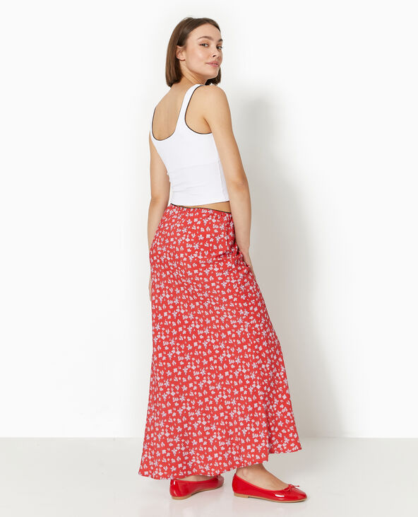 Jupe longue en tissu fluide motif fleurs