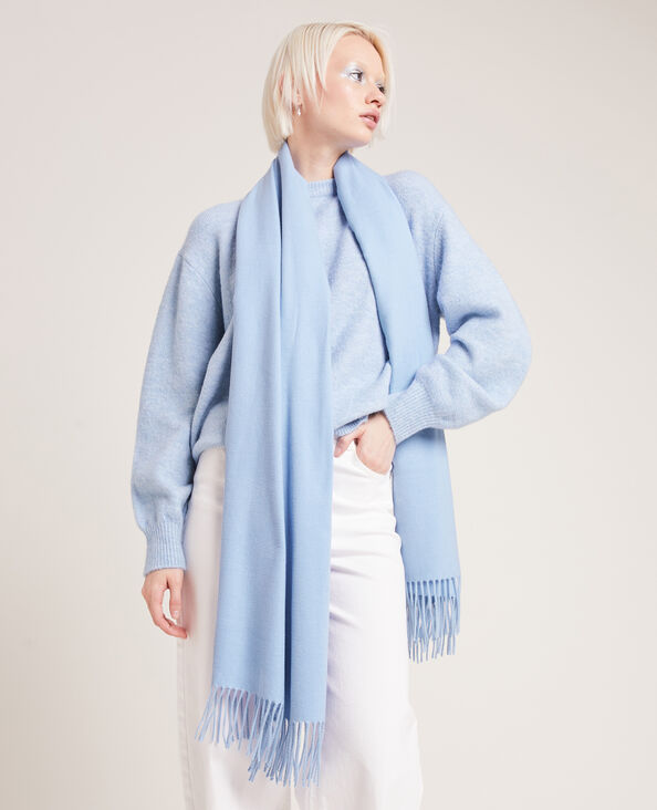 Echarpe à franges bleu - Pimkie