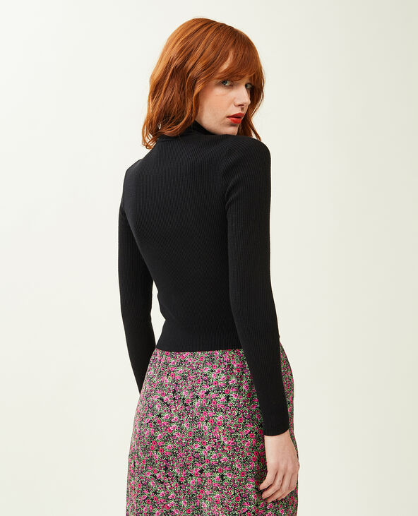 Pull col roulé maille côtelée noir - Pimkie