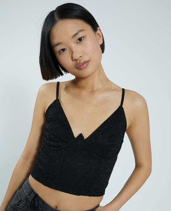 Brassière corset dentelle noir - Pimkie
