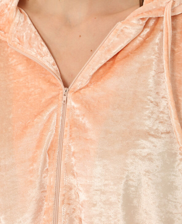 Gilet velours brodé rose clair - Pimkie
