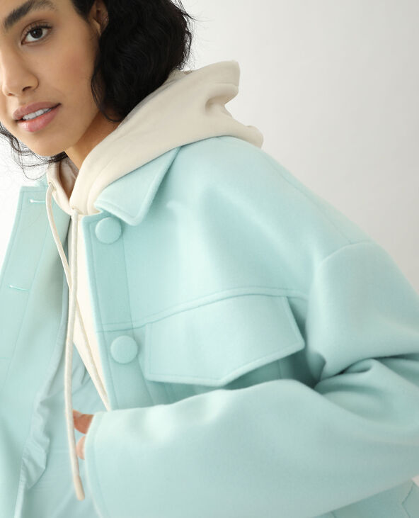 Manteau drap de laine vert de gris - Pimkie