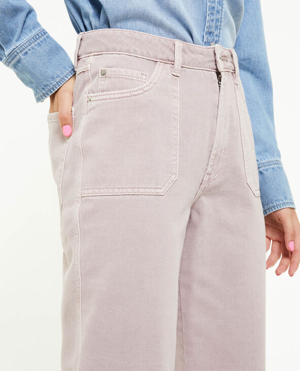 Jean droit taille haute poches devant lilas - Pimkie