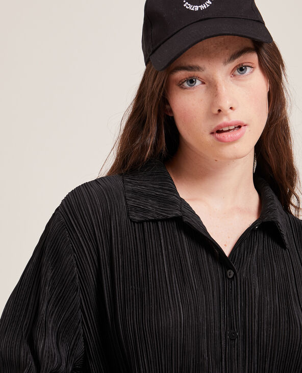 Chemise en plissé permanent noir - Pimkie