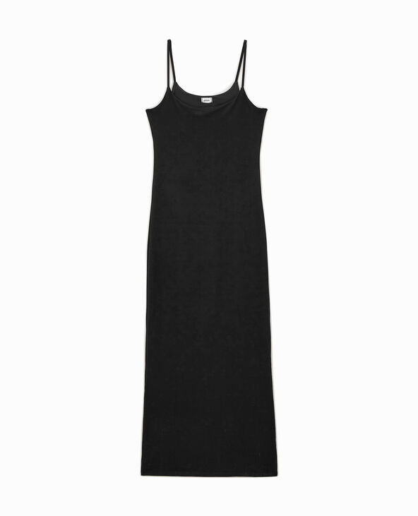 Robe longue avec fines bretelles noir - Pimkie